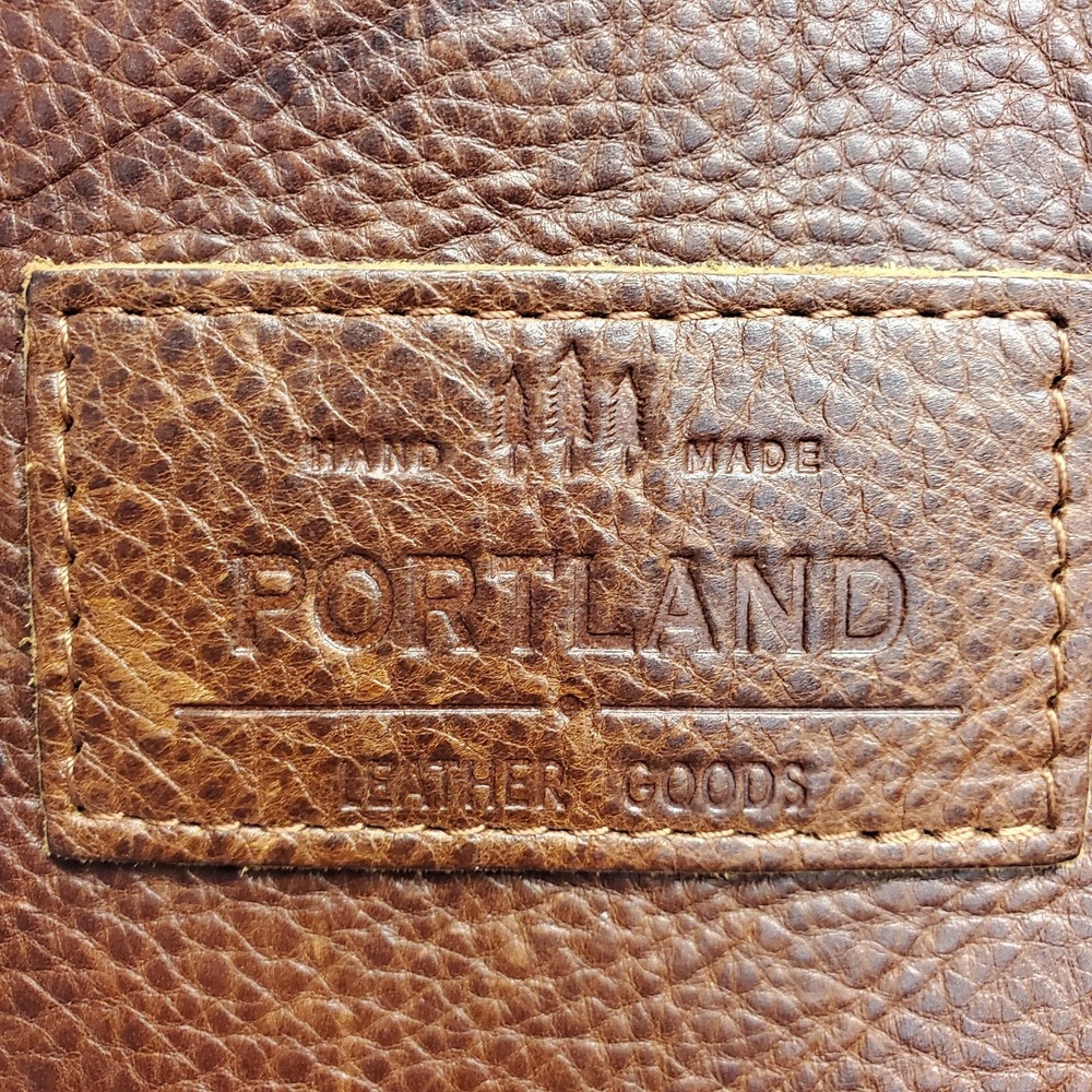 Portland Leather Goods Womens Leather Mini Crossbody Tote Brown Adjustable Zip - Picture 9 of 16